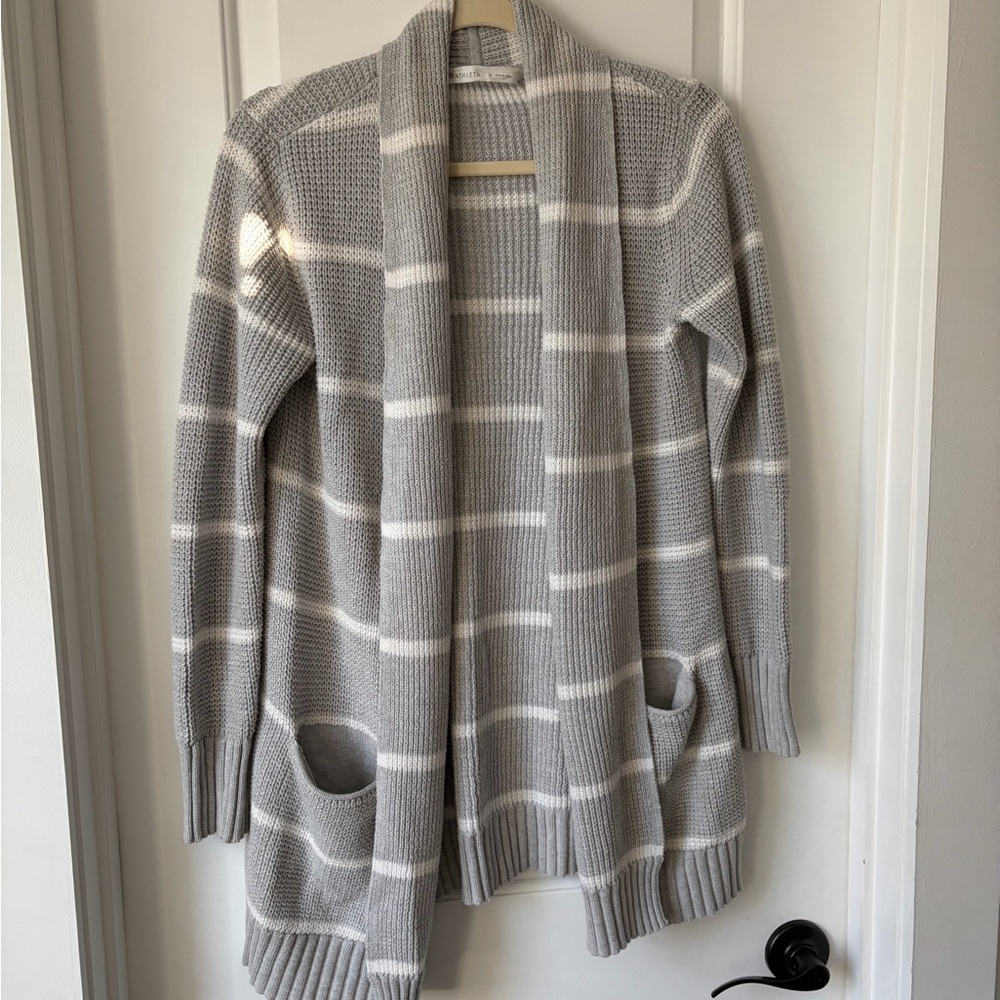 Athleta Striped Women's Cardigan Sweater with Pockets Size S